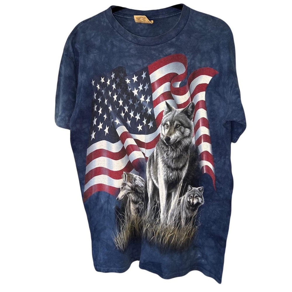 The Mountain Made In USA Wolf Tye Dye Tee With Leather Tag